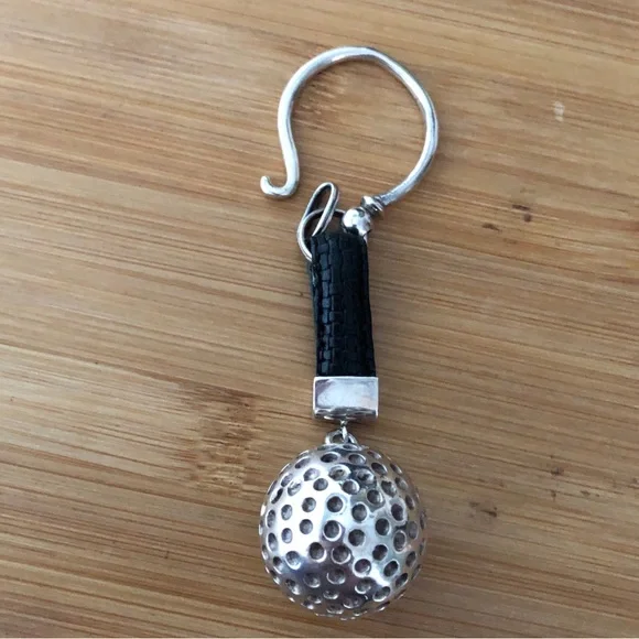 $134  Unique Estate Golfer's Key Chain  Sterling Silver 46gr. Marked 925 - Picture 2 of 8